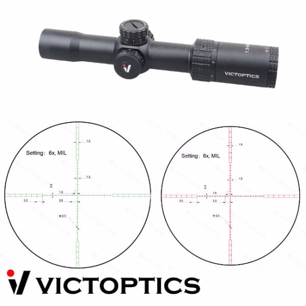 Victoptics S4 1.5-6X28 Yeşil Kırmızı Aydınlatmalı Tüfek Dürbünü - Görünüm 3