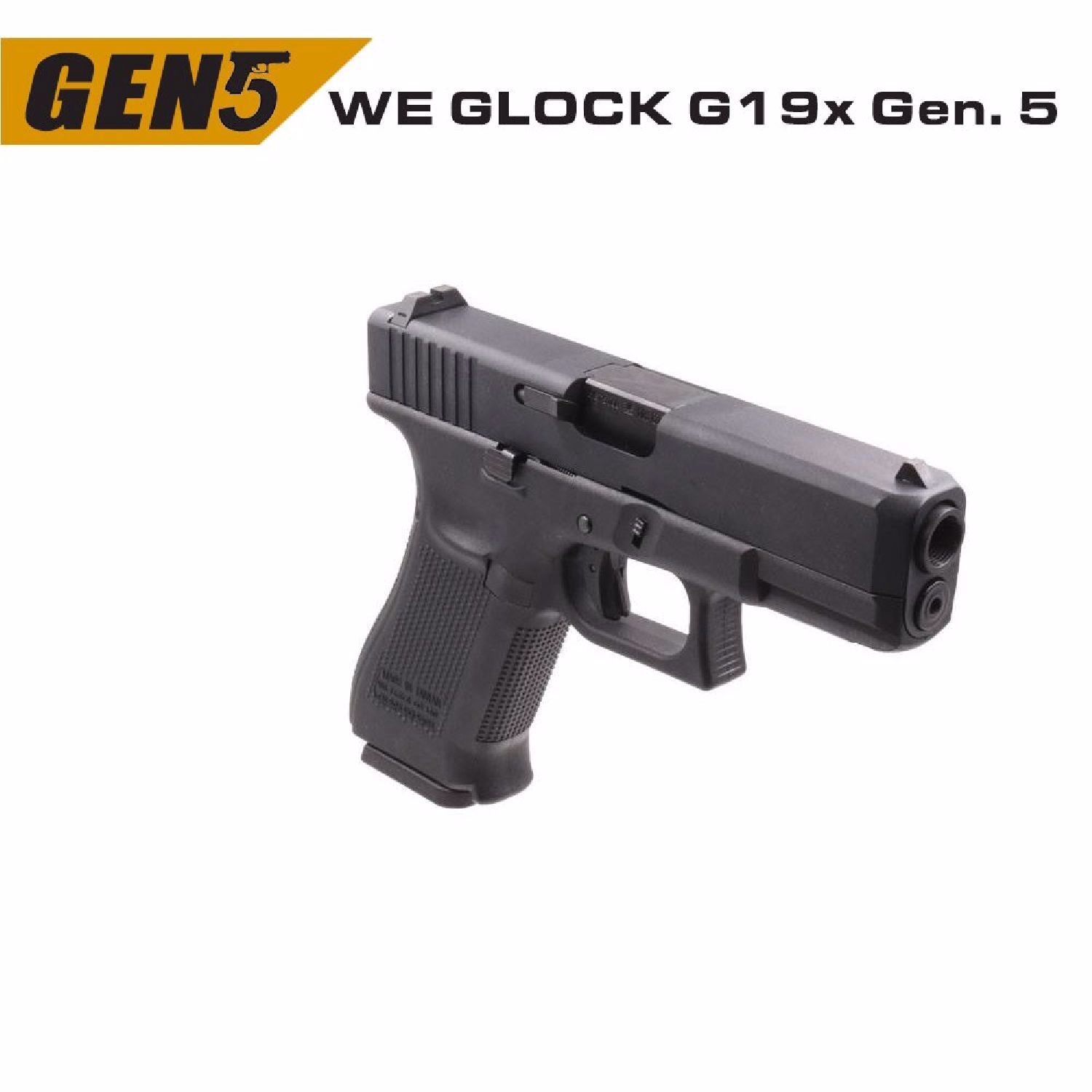 WE Glock G19x Gen5 Siyah GBB Airsoft Tabanca - Görünüm 2