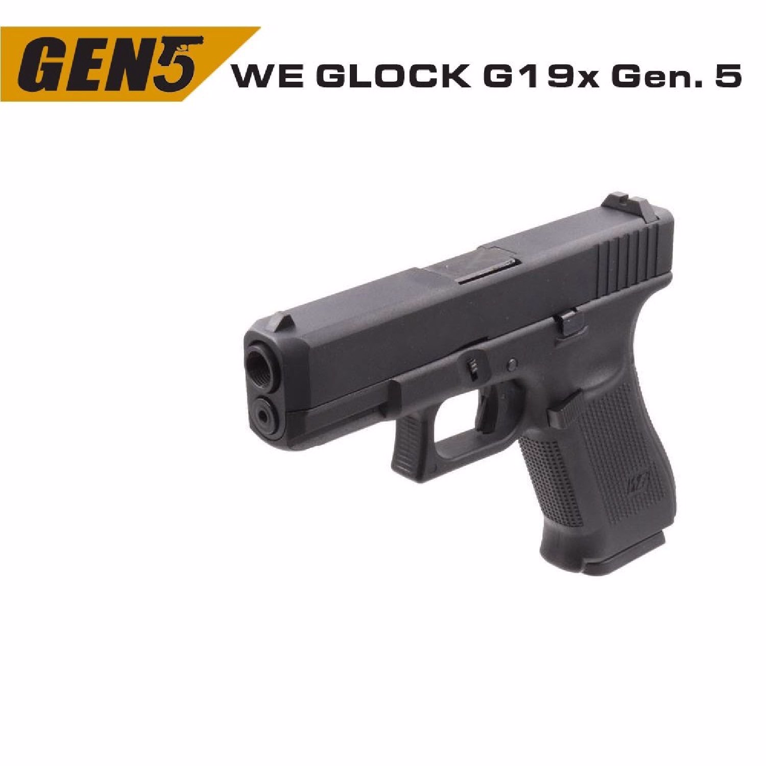 WE Glock G19x Gen5 Siyah GBB Airsoft Tabanca - Görünüm 3