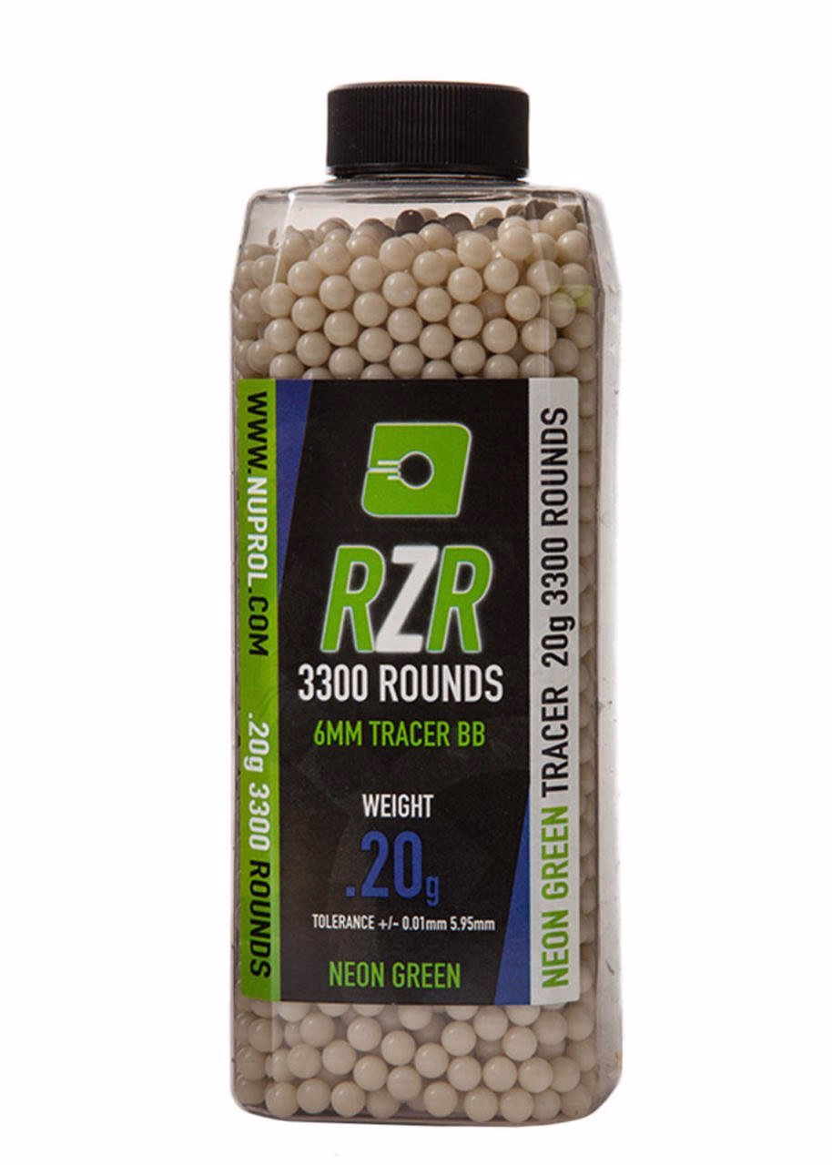 Nuprol RZR 0.20G Green Tracer AirSoft BB 3300 Adet