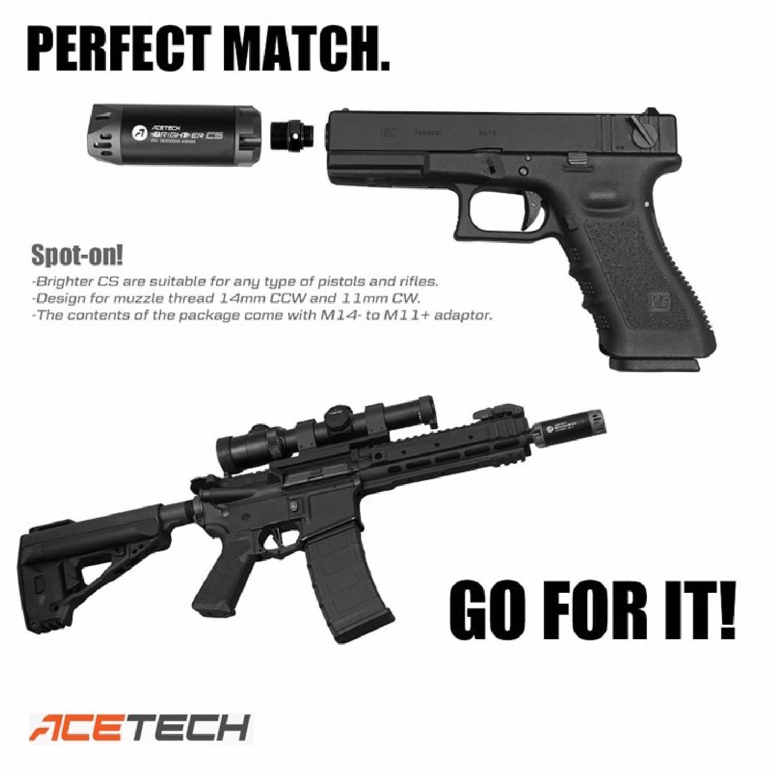 Acetech Brighter CS Tracer Unit Susturucu - Görünüm 3