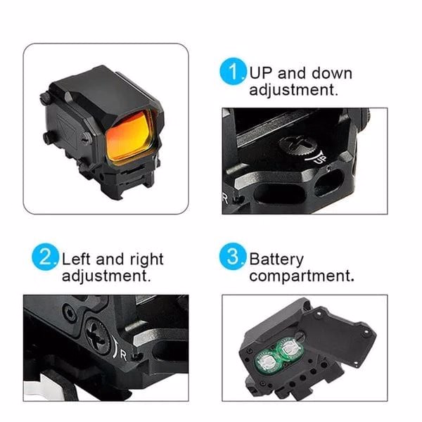 SOTAC R1X Reflex Red Dot Optical Sight w/ IR Function QR Mount - R1X-BK - Görünüm 7