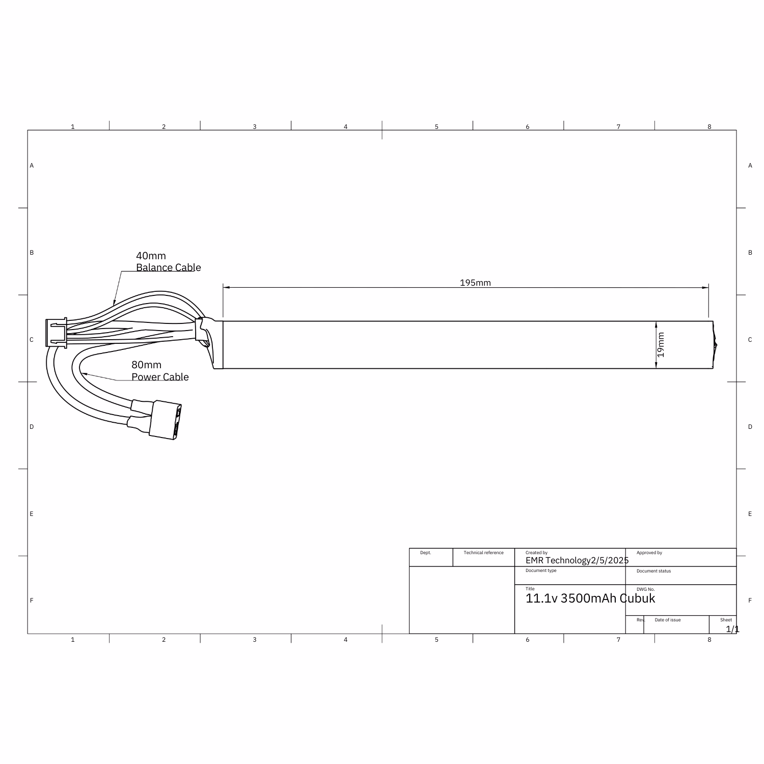 EMR 11.1V 3500 Mah Çubuk – T Plug Lithium-Ion Pil - Görünüm 7