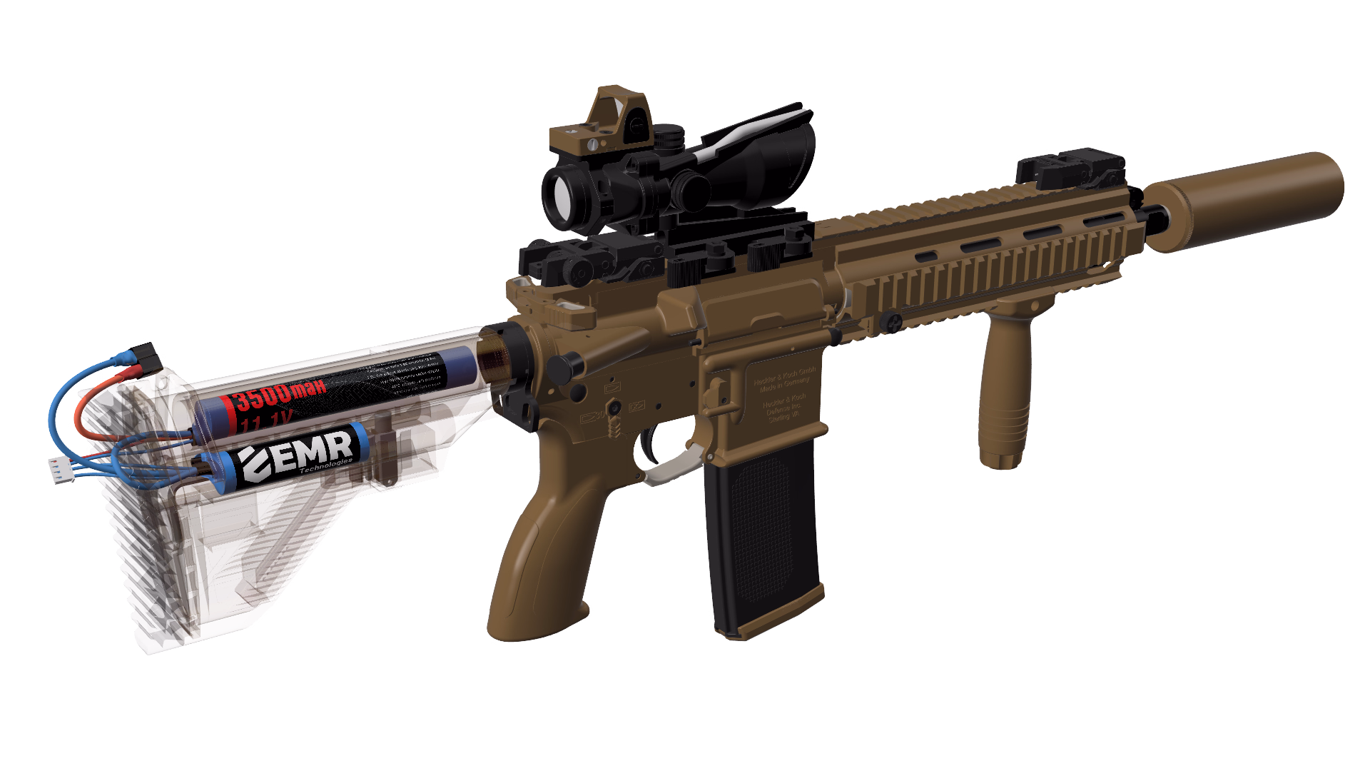 EMR 11.1V 3500mAh Lithium Ion İki Yaprak Airsoft Pil T-Plug - Görünüm 2