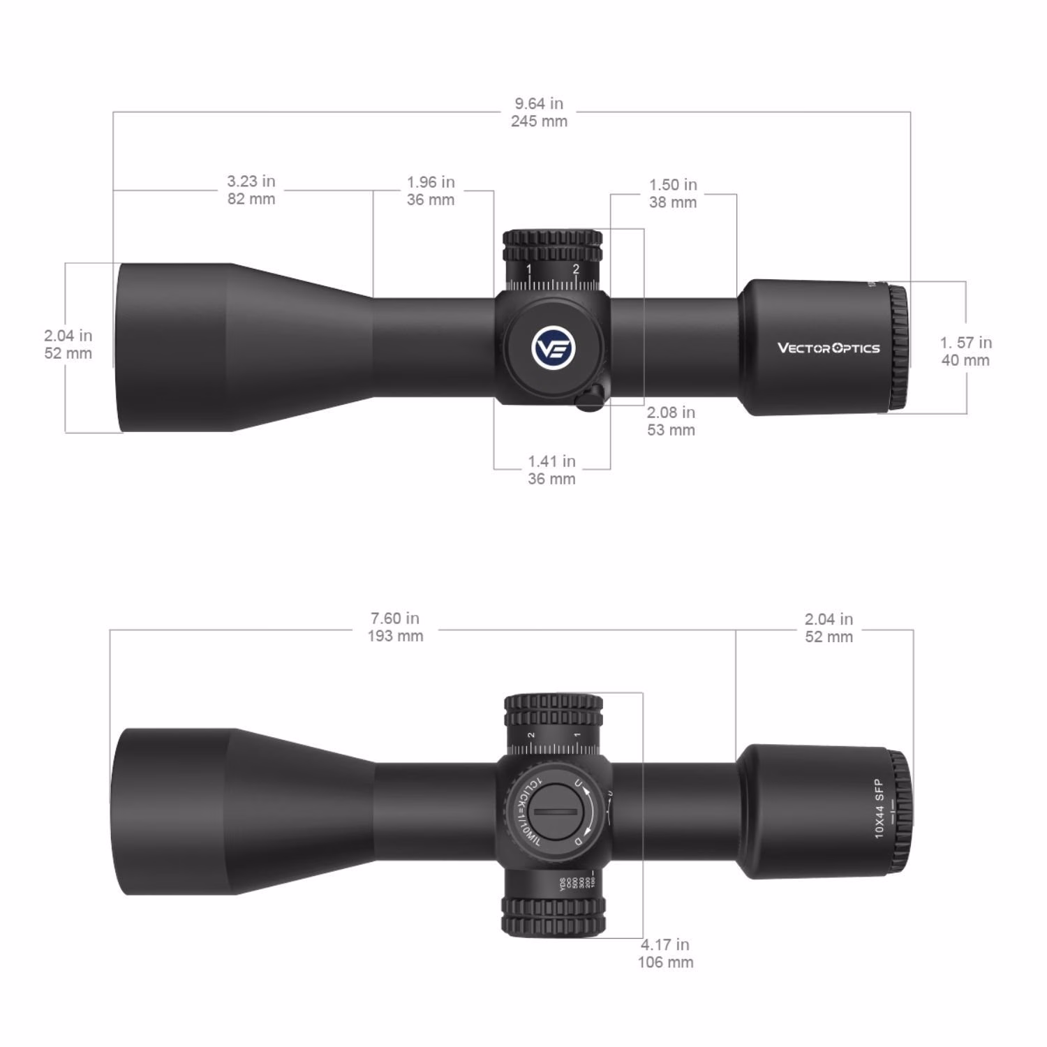 Vector Optics Veyron 10x44 SFP Tüfek Dürbünü SCOM-41 - Görünüm 7