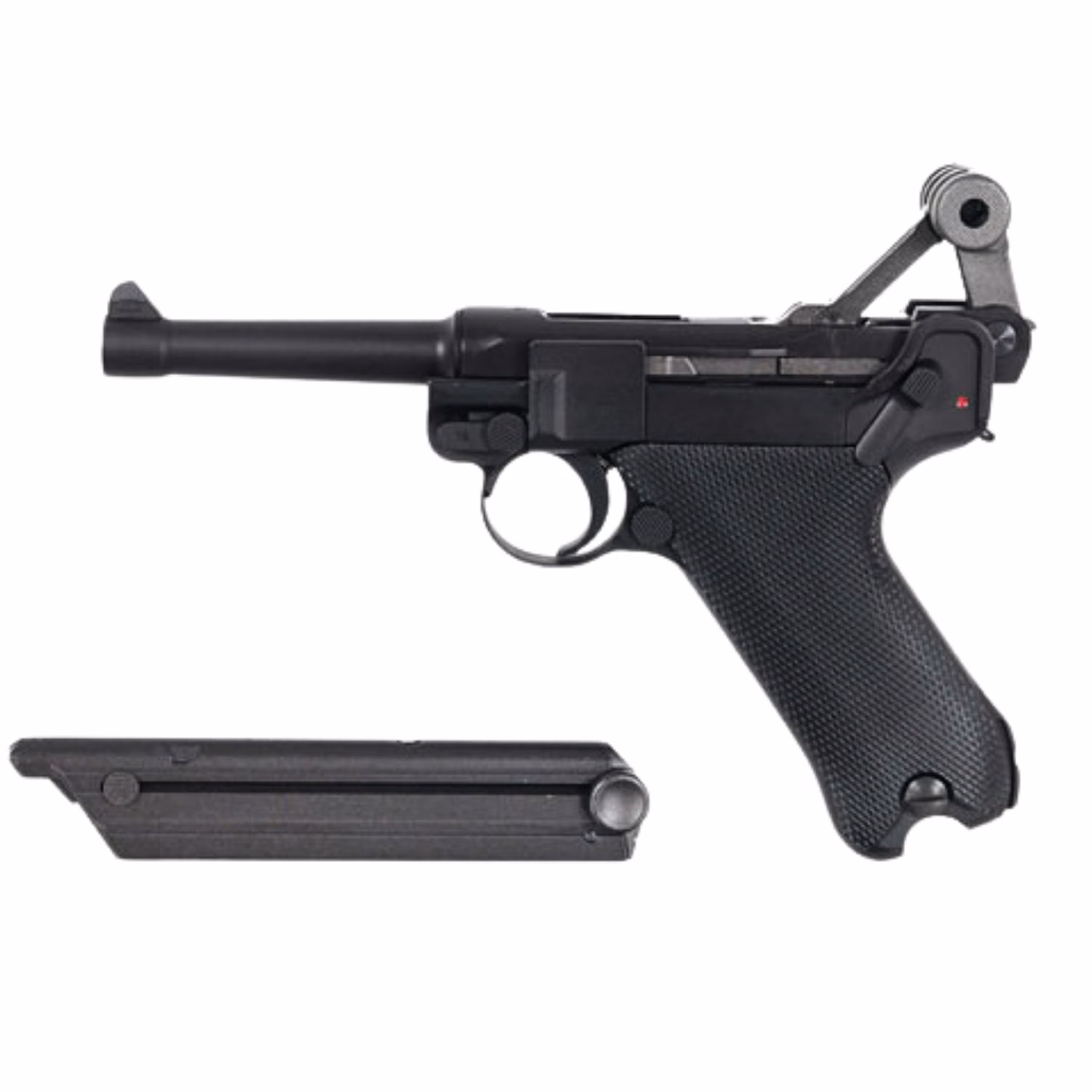 WE MAKARALI PARABELLUM 4'' KISA SIYAH AIRSOFT TABANCA P08 - Görünüm 4