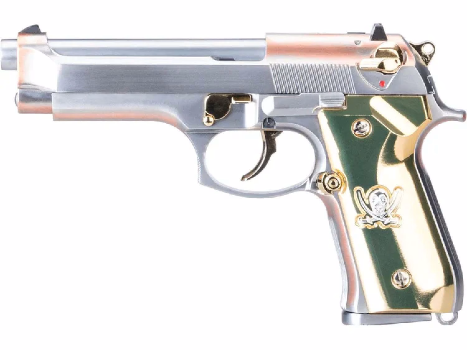 WE M92F ''Calico Jack'' Full Metal GBB Airsoft Tabanca Silver Gold - Görünüm 2