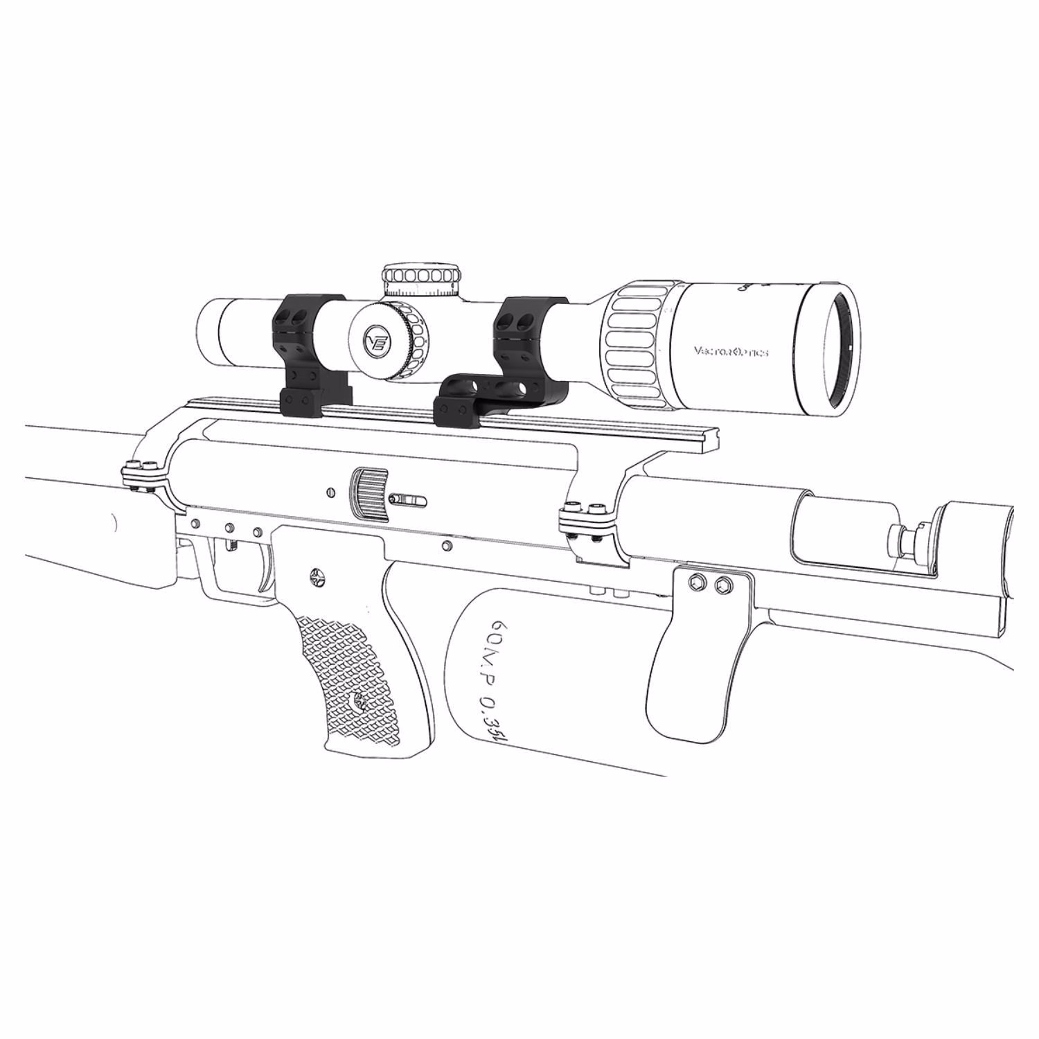 Vector Optics 30MM AYARLANABILIR DURBUN AYAGI CANTILEVER WEAVER RINGS XASR-3060 - Görünüm 8
