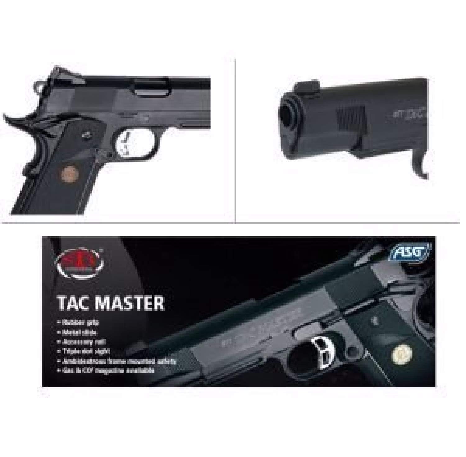 ASG STI Tac Master 1911 Siyah GBB Airsoft Tabanca - Görünüm 6