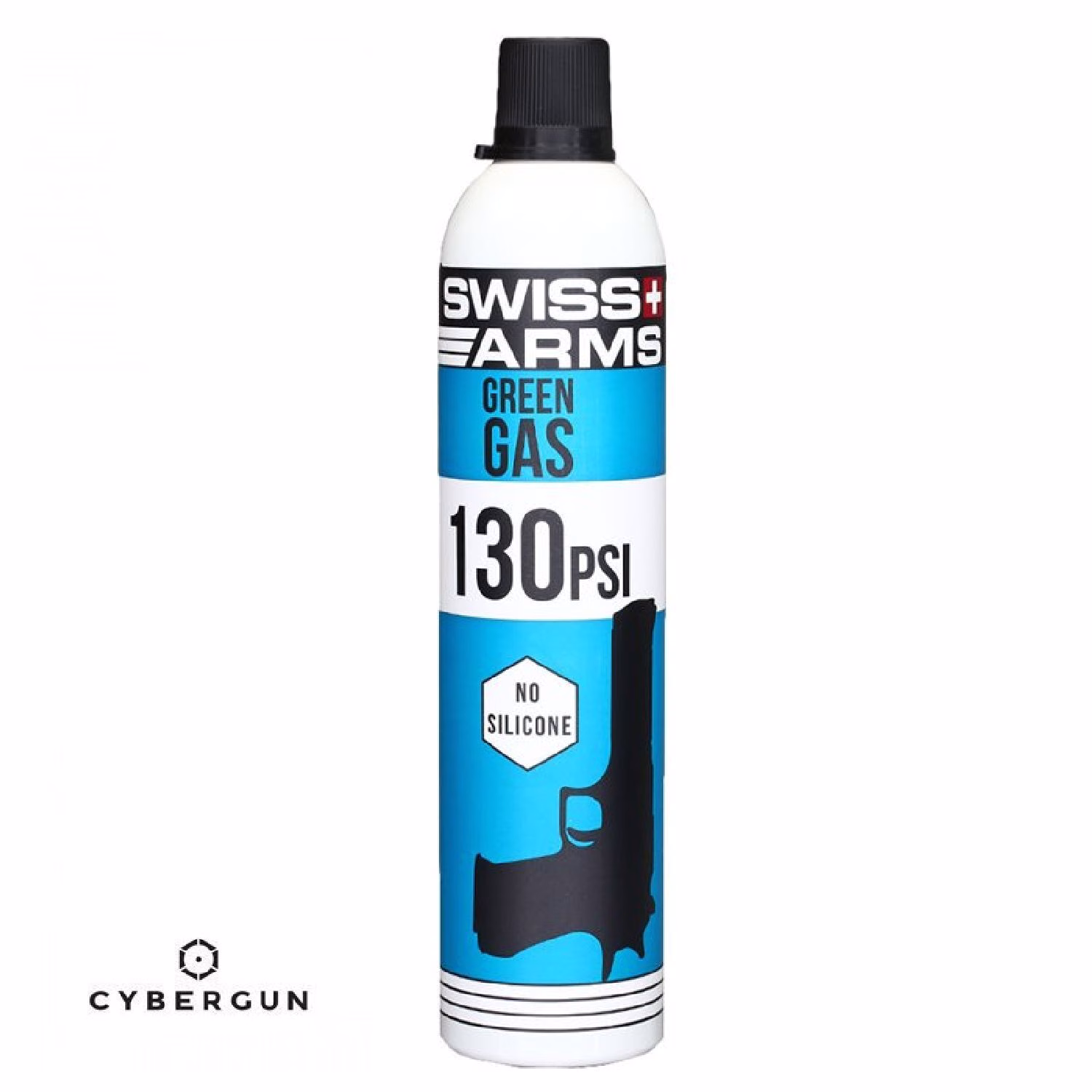 Cybergun Swiss Arms Silikonsuz 130 PSI / 600ml Airsoft Green Gas - Mavi Şişe